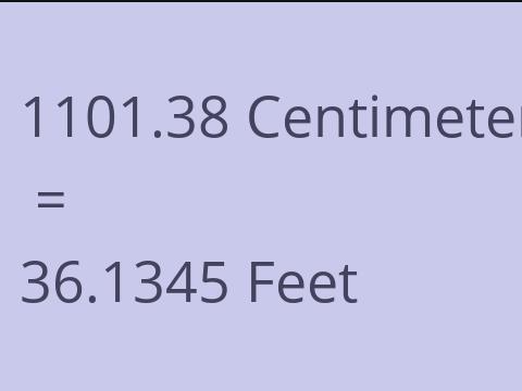 1101.38 CM TO FEET