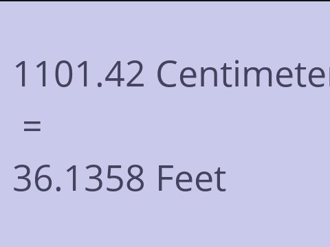 1101.42 CM TO FEET