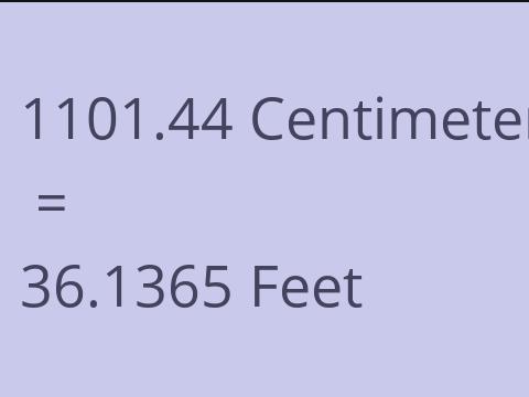 1101.44 CM TO FEET