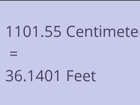 1101.55 CM TO FEET