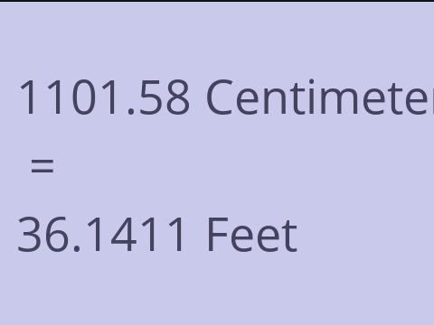 1101.58 CM TO FEET