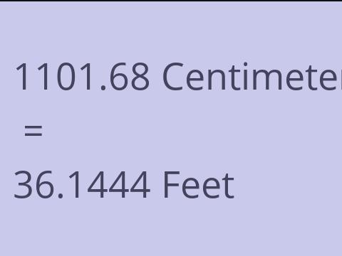 1101.68 CM TO FEET