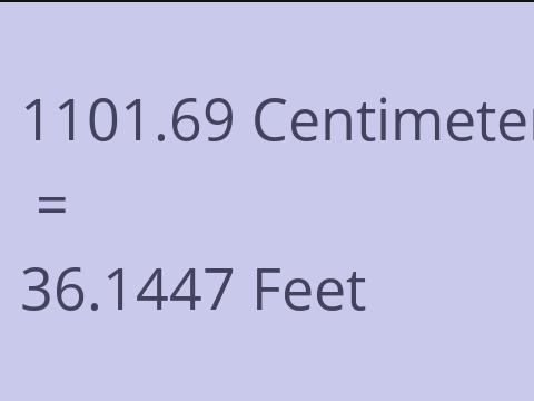 1101.69 CM TO FEET