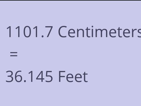 1101.7 CM TO FEET