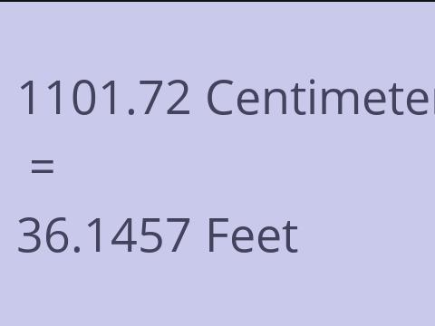 1101.72 CM TO FEET