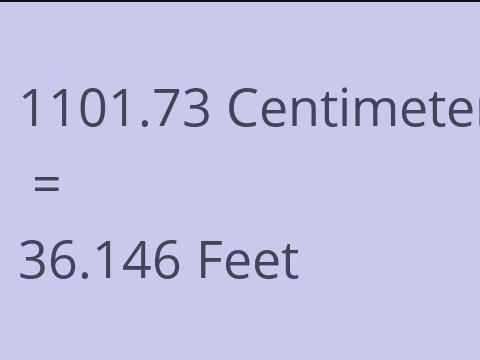 1101.73 CM TO FEET