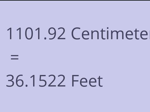 1101.92 CM TO FEET