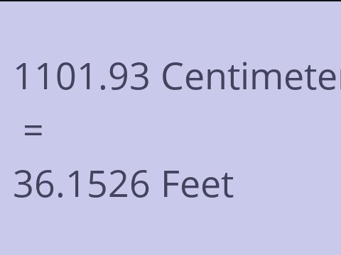 1101.93 CM TO FEET