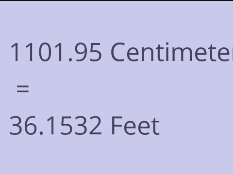 1101.95 CM TO FEET