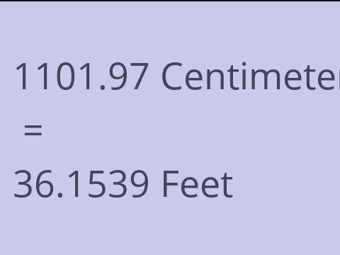 1101.97 CM TO FEET