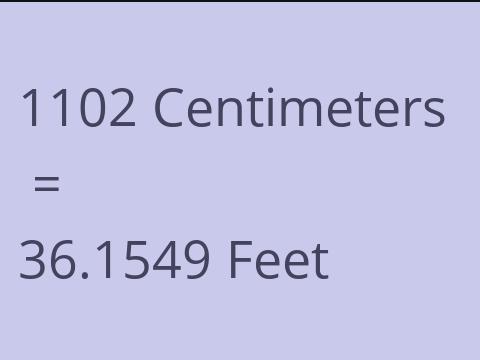 1102 CM TO FEET