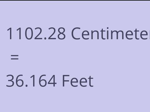 1102.28 CM TO FEET