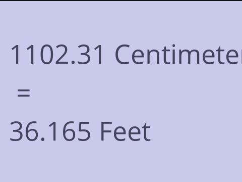 1102.31 CM TO FEET