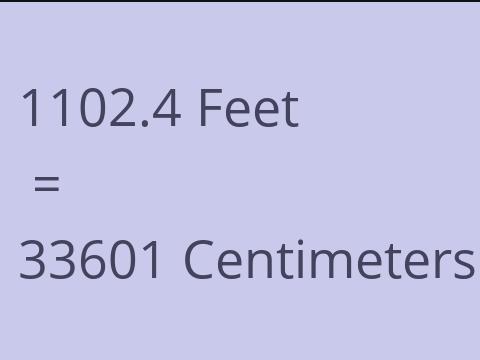 1102.4 FEET TO CM