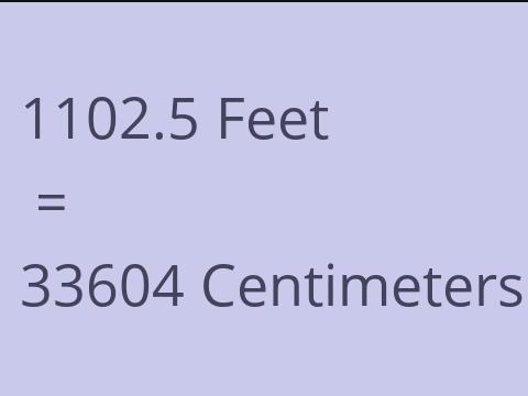 1102.5 FEET TO CM