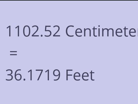 1102.52 CM TO FEET