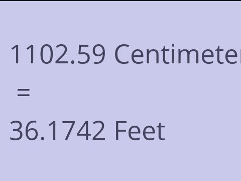 1102.59 CM TO FEET