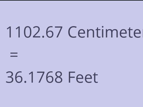 1102.67 CM TO FEET