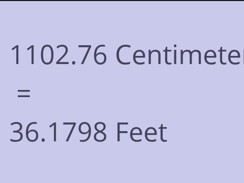 1102.76 CM TO FEET