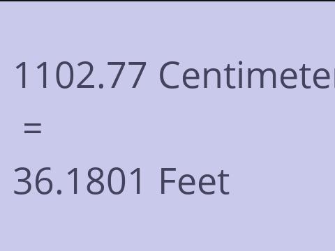 1102.77 CM TO FEET