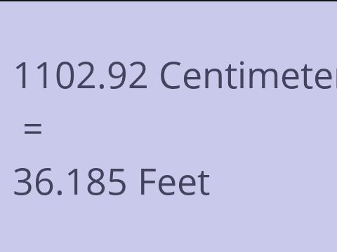 1102.92 CM TO FEET