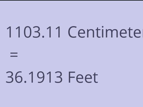 1103.11 CM TO FEET