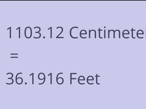 1103.12 CM TO FEET