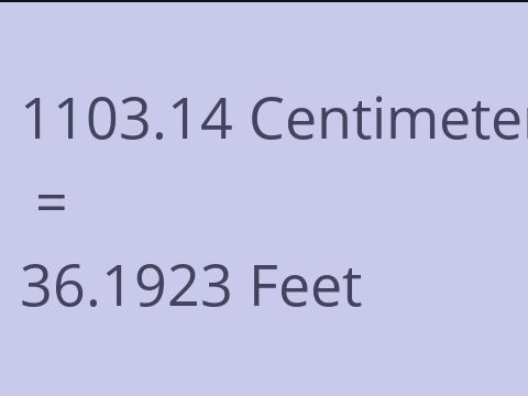 1103.14 CM TO FEET