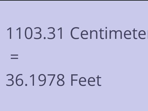 1103.31 CM TO FEET