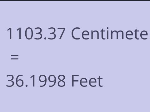 1103.37 CM TO FEET