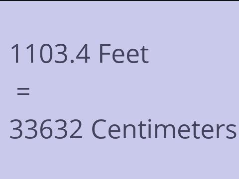 1103.4 FEET TO CM