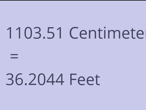 1103.51 CM TO FEET