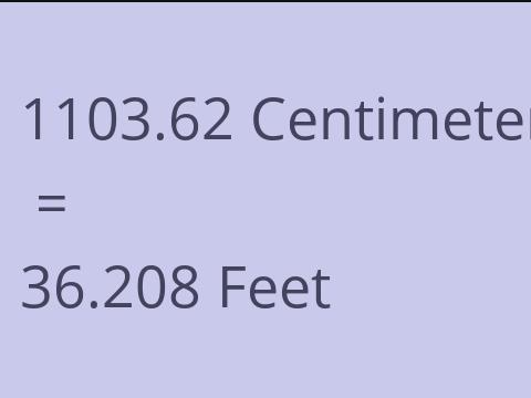 1103.62 CM TO FEET