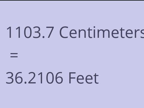 1103.7 CM TO FEET