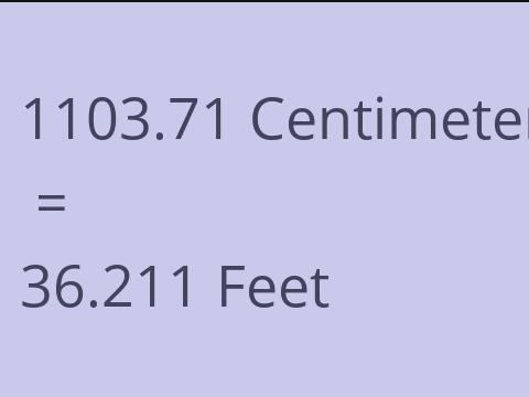 1103.71 CM TO FEET