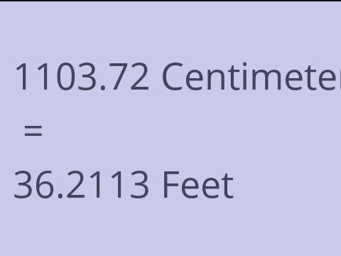 1103.72 CM TO FEET