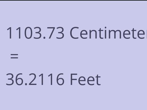 1103.73 CM TO FEET