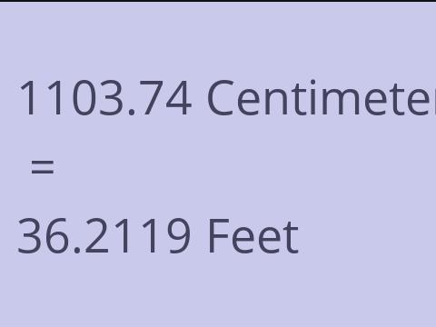 1103.74 CM TO FEET