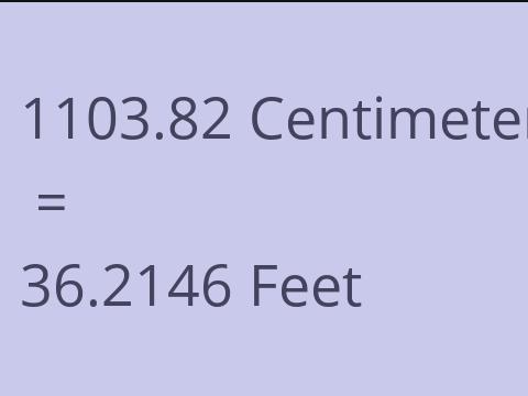 1103.82 CM TO FEET