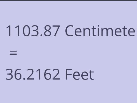 1103.87 CM TO FEET