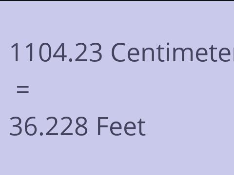 1104.23 CM TO FEET