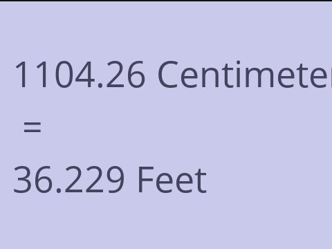 1104.26 CM TO FEET