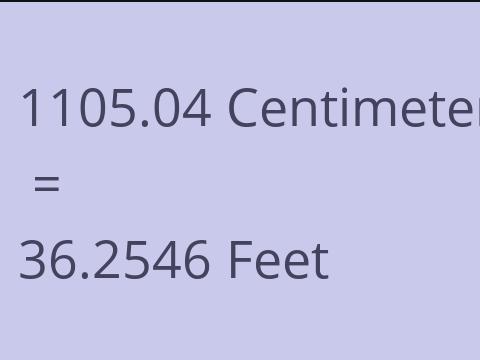 1105.04 CM TO FEET