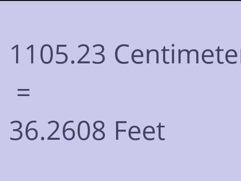 1105.23 CM TO FEET