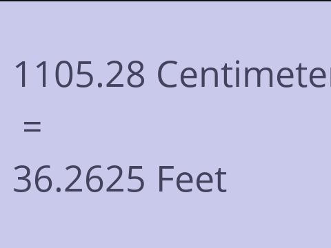 1105.28 CM TO FEET