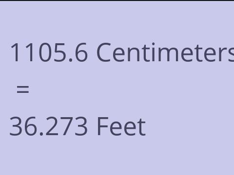 1105.6 CM TO FEET