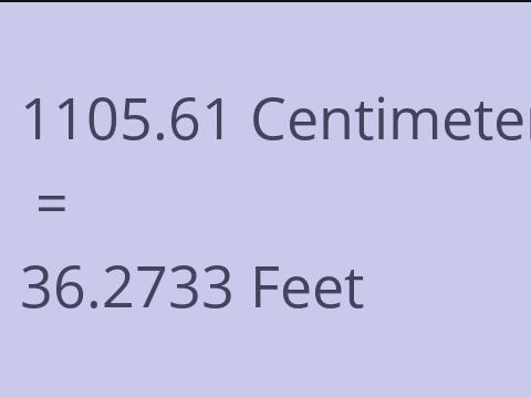 1105.61 CM TO FEET