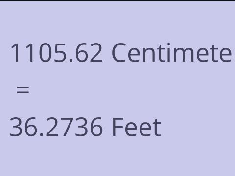 1105.62 CM TO FEET