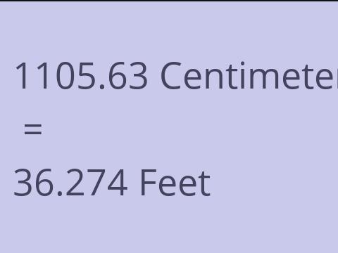 1105.63 CM TO FEET