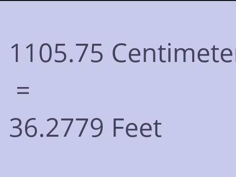 1105.75 CM TO FEET